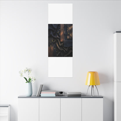 Silk Drape Spring Canvas Art | Dark Japandi Moody Design
