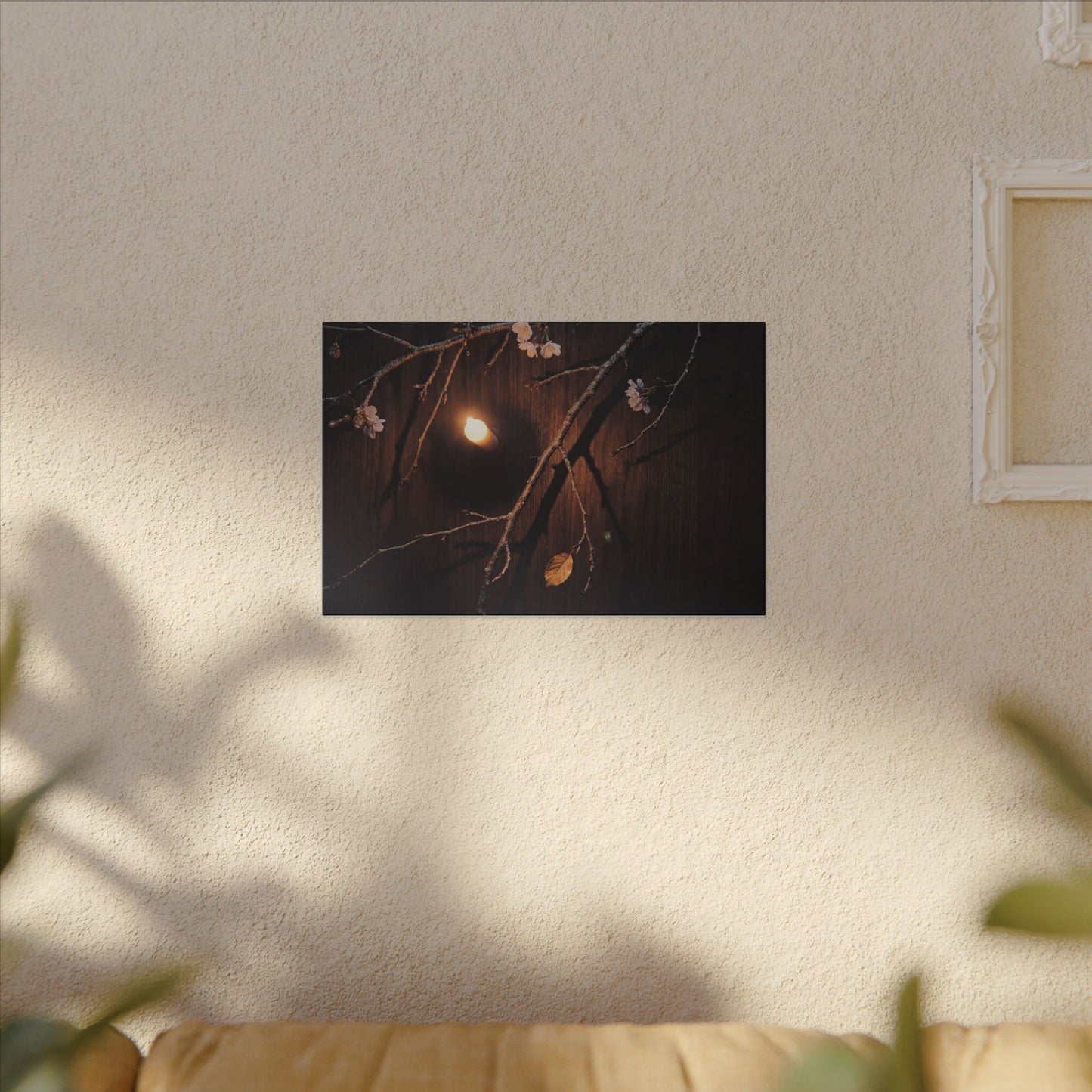 Datsuzoku Cherry Blossom Canvas Art - Dark Japandi Moody Minimal
