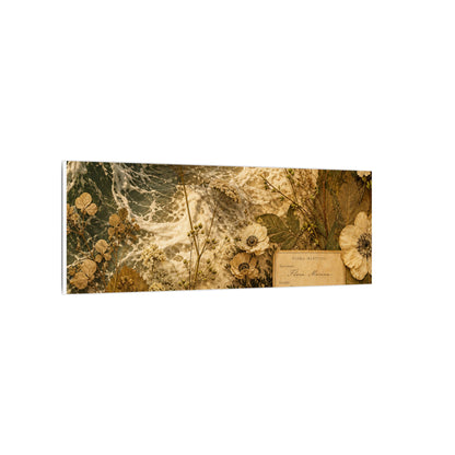 Spring Ocean Wave Herbarium Canvas Art | Nostalgic Decor