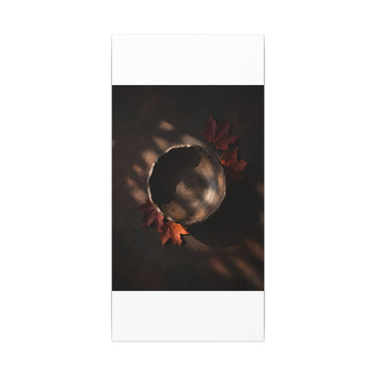 Ceramic Bowl Canvas Art | Autumn Dark Japandi Dark Texture Art
