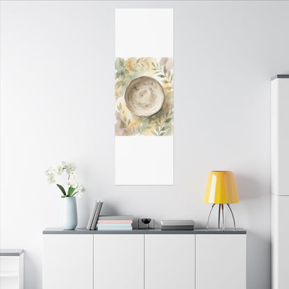 Ceramic Bowl Watercolor Canvas Art | Warm Japandi Art