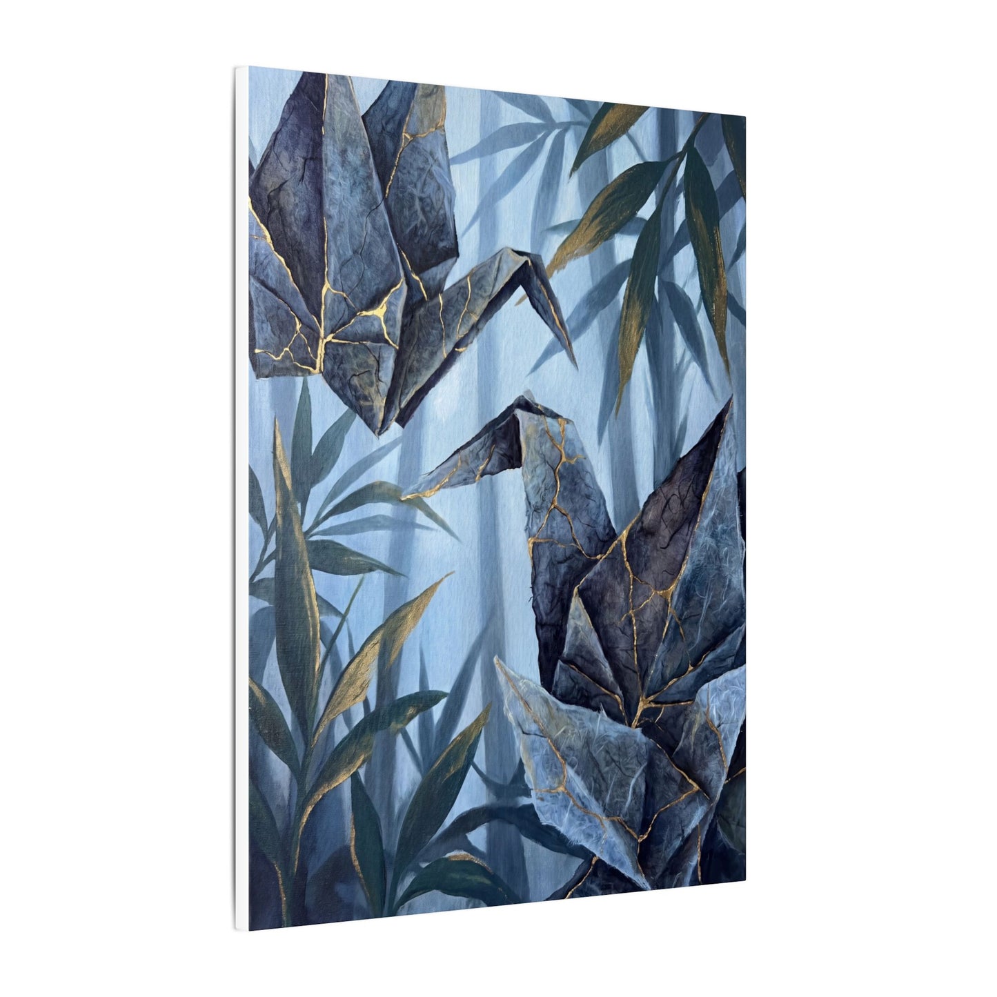 Paper Fold Canvas Art | Summer Kintsugi Crackle Gold Art