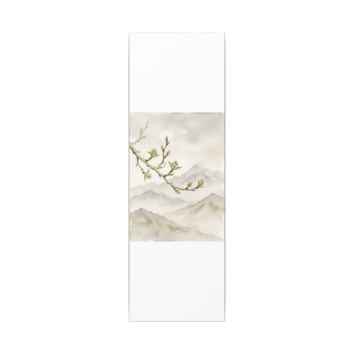 Spring Mountain Mist Watercolor Canvas Art | Cozy Decor