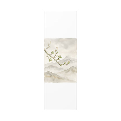 Spring Mountain Mist Watercolor Canvas Art | Cozy Decor