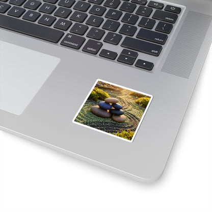 Golden Hour River Stones Sticker - Zen Fukinsei