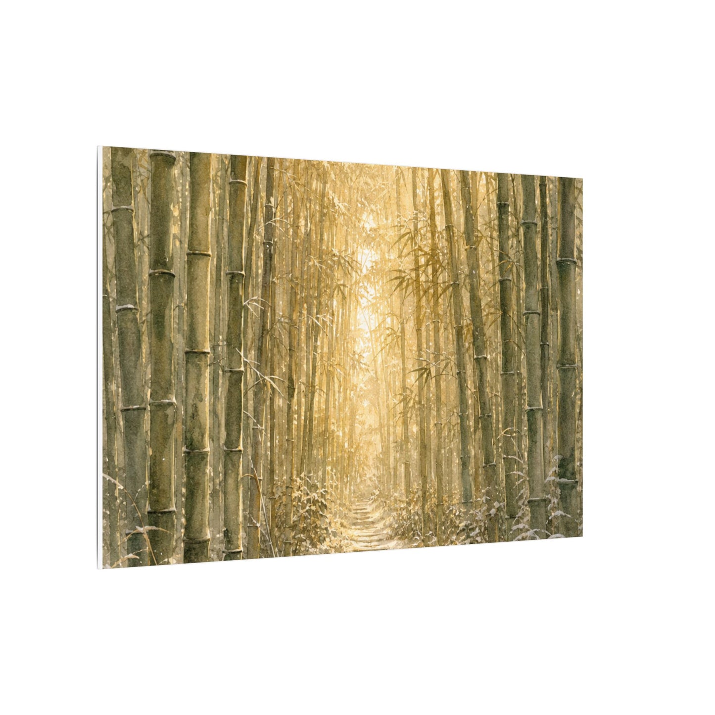 Bamboo Grove Winter Canvas Art | Japandi Elegant Design