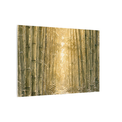 Bamboo Grove Winter Canvas Art | Japandi Elegant Design