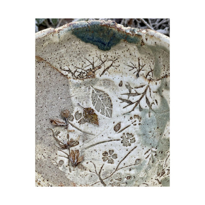 Winter Ceramic Bowl Japanese Pattern Wall Art Print | Earthy Decor