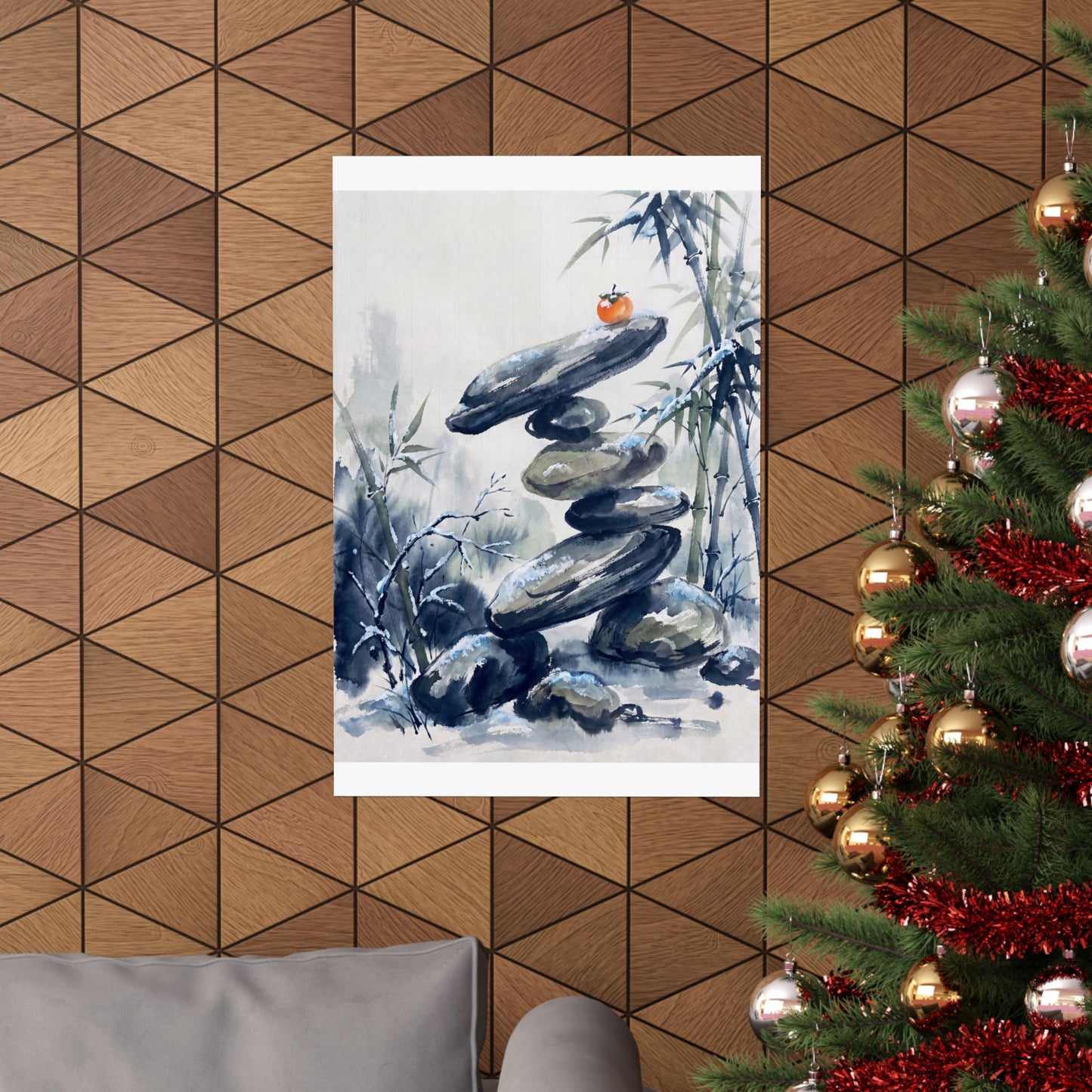 Moonlight River Stones Wall Art Print - Zen Datsuzoku