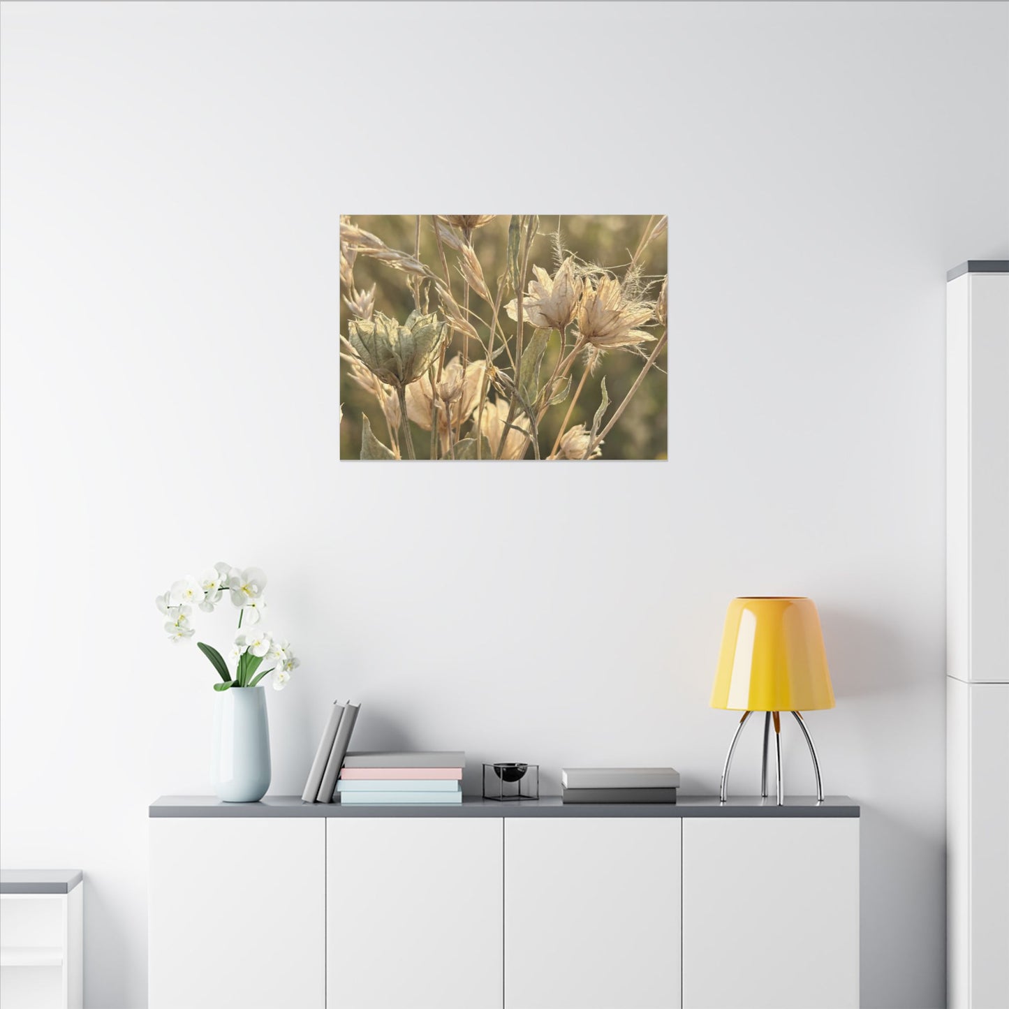 Summer Dried Flowers Minimal Line Canvas Art | Cozy Decor