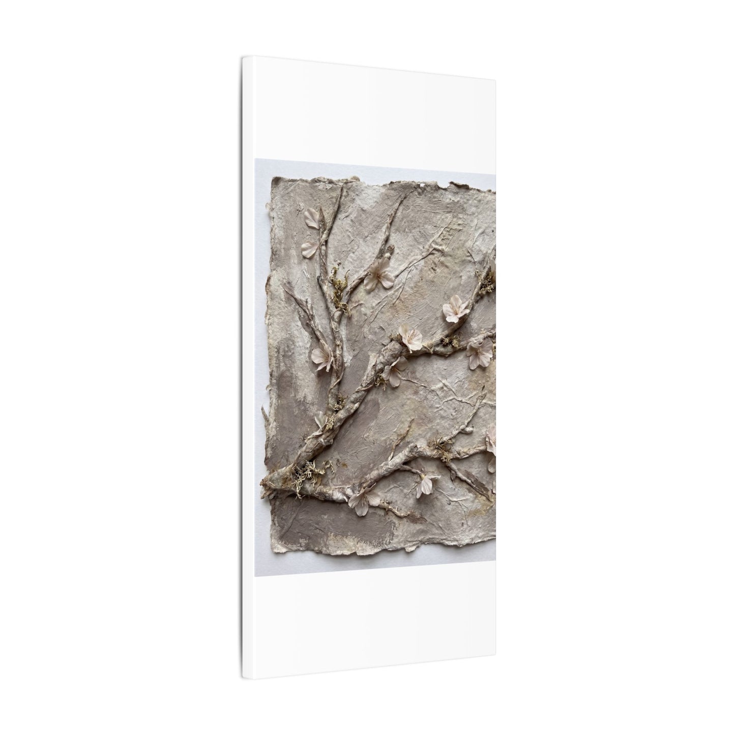 Summer Cherry Blossom Texture Canvas Art | Earthy Decor