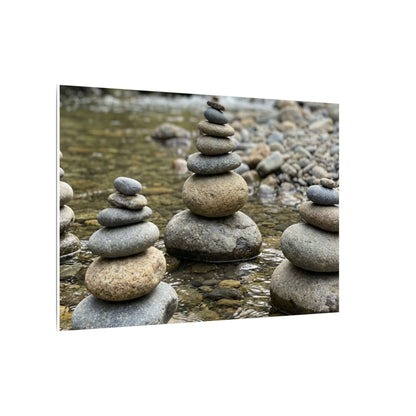 Zen River Stones in Dawn | Karesansui Canvas Art
