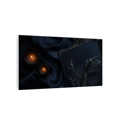 Candlelight Silk Drape Canvas Art - Dark Japandi Kanso