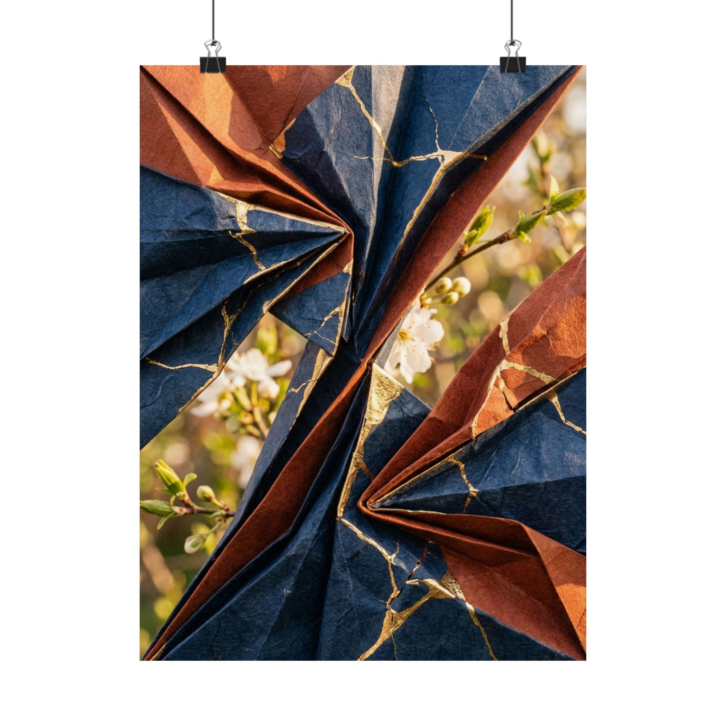Golden Hour Paper Fold Wall Art Print - Kintsugi Ma Art Print