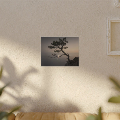Dawn Pine Tree Canvas Art - Dark Japandi Datsuzoku