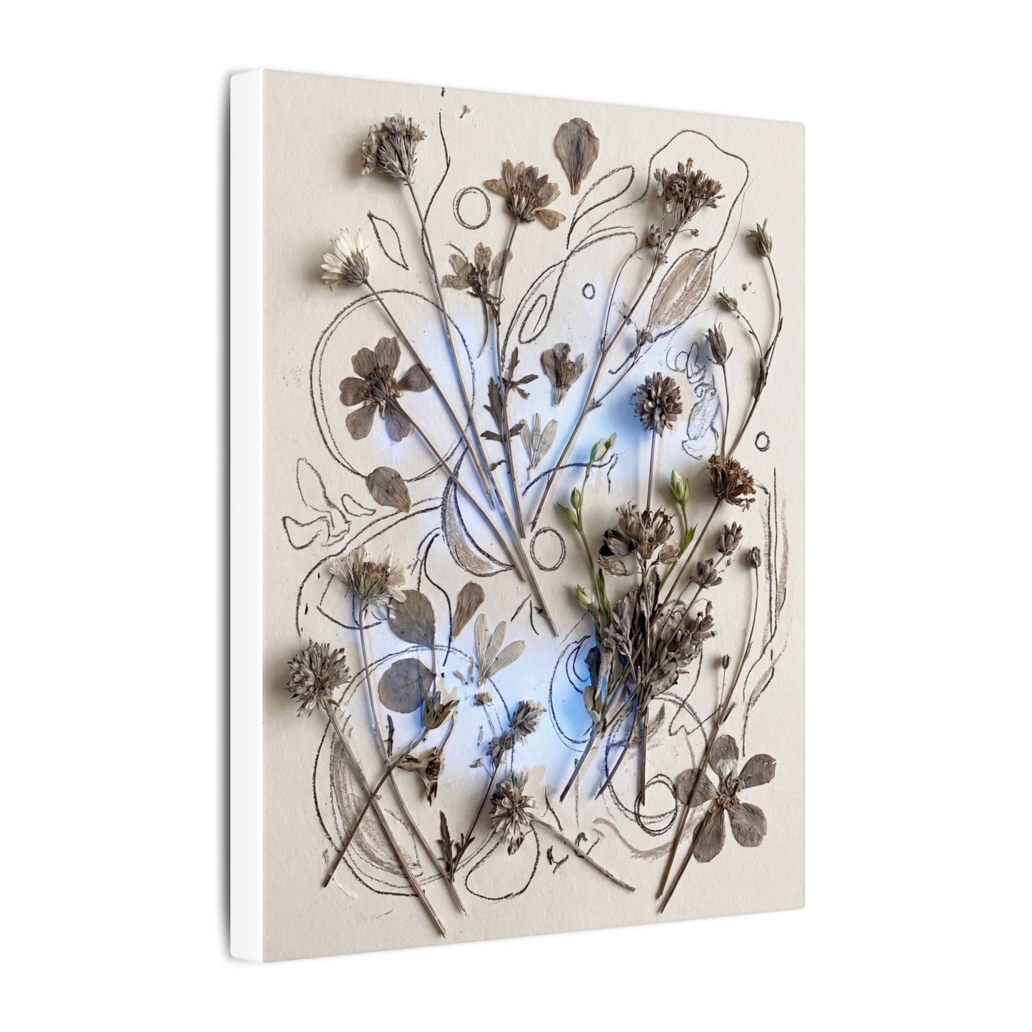 Dried Flowers Minimal Line Canvas Art | Elegant Japandi Art