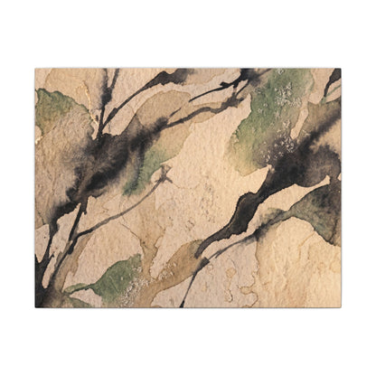 Japandi Shadow Play in Golden Hour | Watercolor Canvas Art Art Print