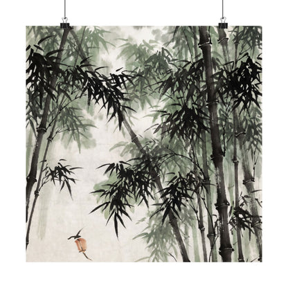 Bamboo Grove Sumi E Wall Art Print | Tranquil Zen Art