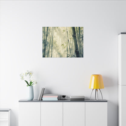 Bamboo Grove Spring Canvas Art | Zen Serene Design