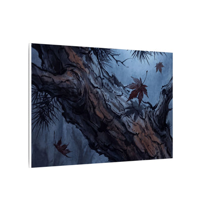 Atmospheric Pine Tree Canvas Art - Shadow Zen Dark Japandi