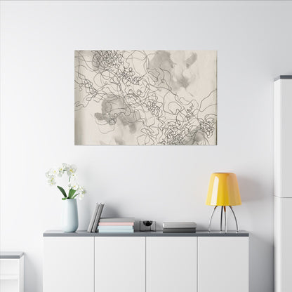 Shadow Play Spring Canvas Art | Dark Japandi Sophisticated Design