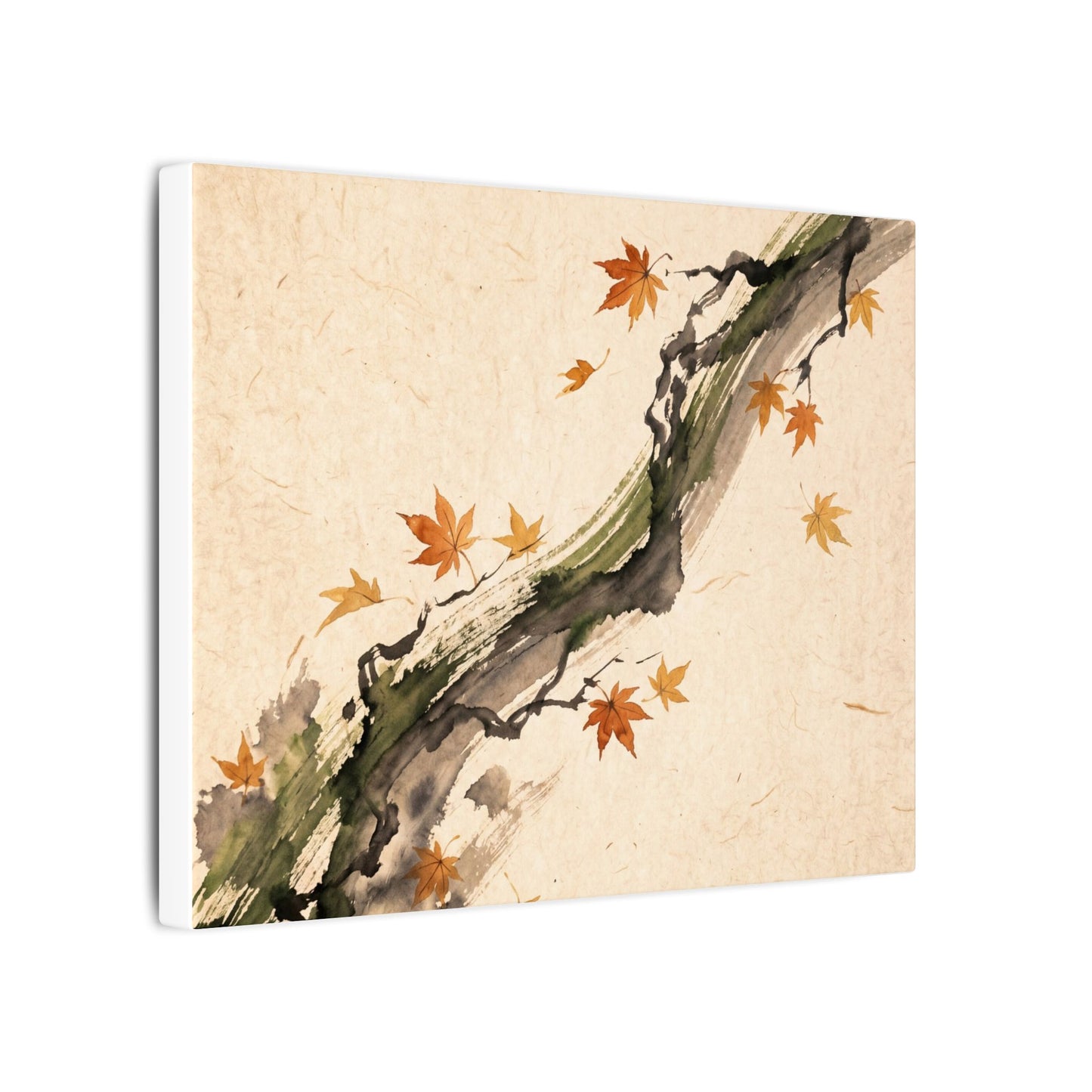 Ink Brushstroke Autumn Canvas Art | Zen Calm Design