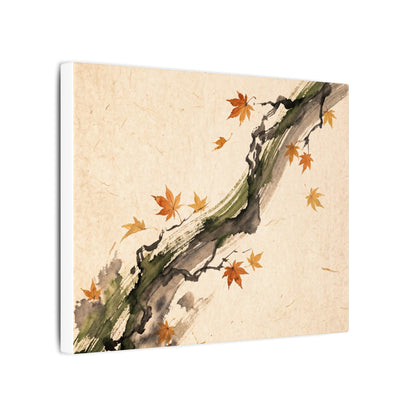 Ink Brushstroke Autumn Canvas Art | Zen Calm Design