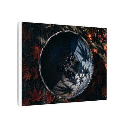 Autumn Ceramic Bowl Shadow Zen Canvas Art | Bold Decor