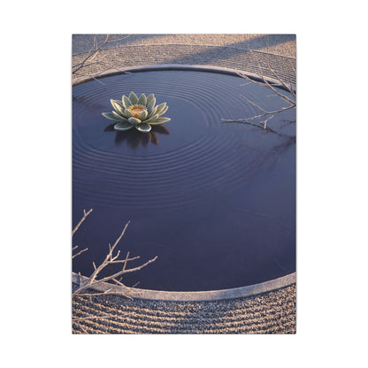 Lotus Flower Canvas Art | Winter Zen Karesansui Art