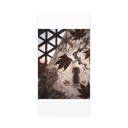 Shoji Screen Autumn Canvas Art | Dark Japandi Atmospheric Design
