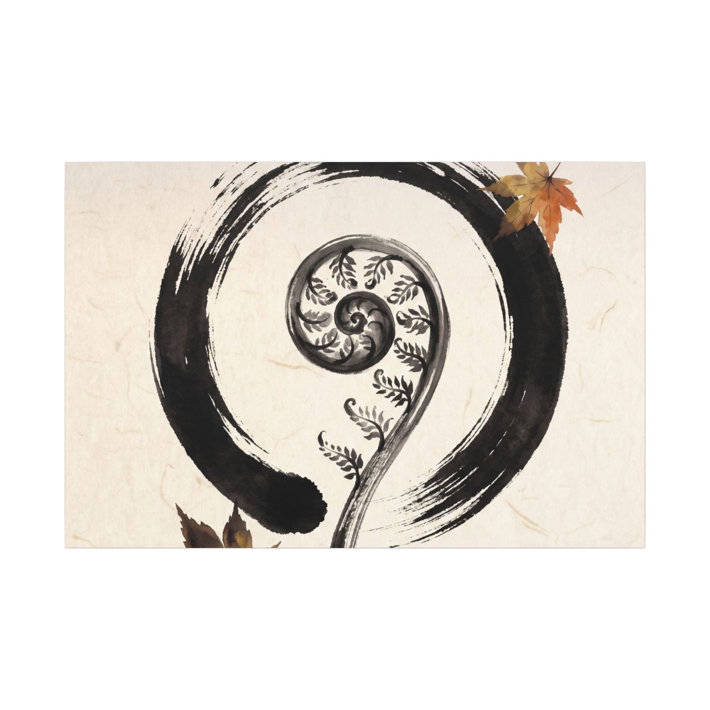 Fern Unfurling Autumn Canvas Art | Zen Peaceful Design