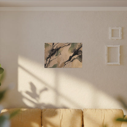 Japandi Shadow Play in Golden Hour | Watercolor Canvas Art