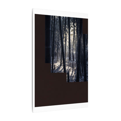 Bamboo Grove Canvas Art | Winter Dark Japandi Moody Minimal Art