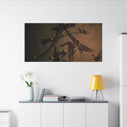 Calligraphy Shadow Zen Canvas Art | Bold Dark Japandi Art