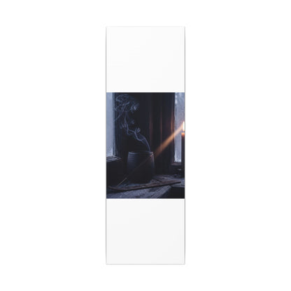 Incense Smoke Winter Canvas Art | Dark Japandi Sophisticated Design