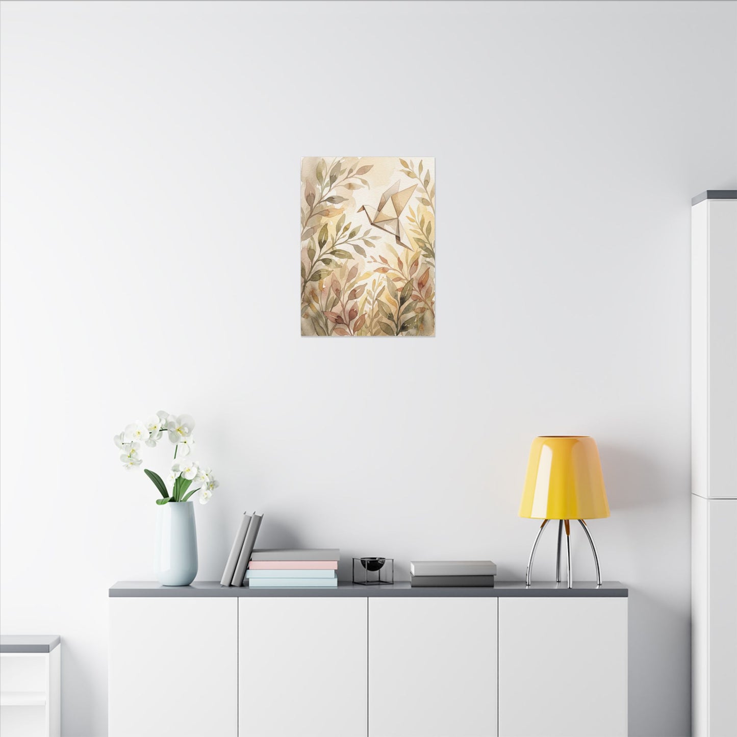 Fukinsei Paper Fold Canvas Art - Japandi Watercolor