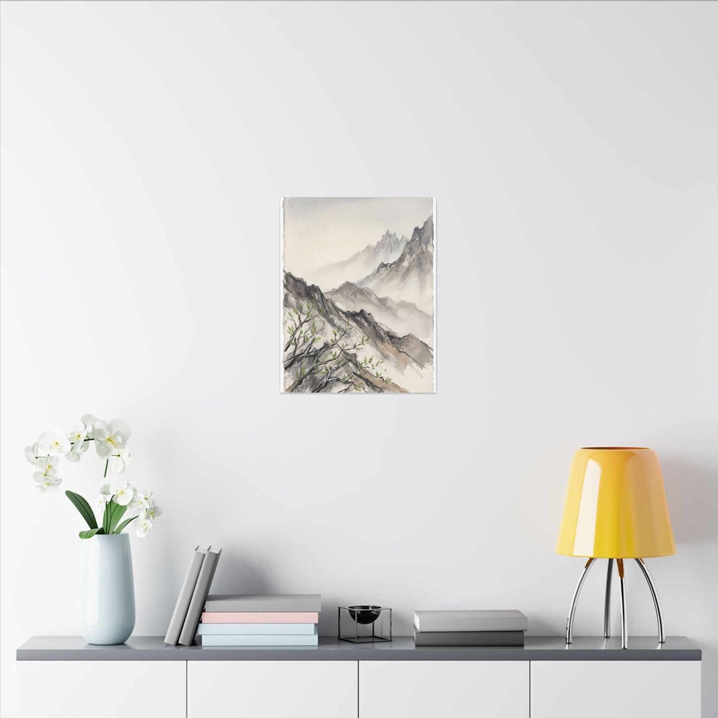Spring Mountain Mist Texture Canvas Art | Warm Decor