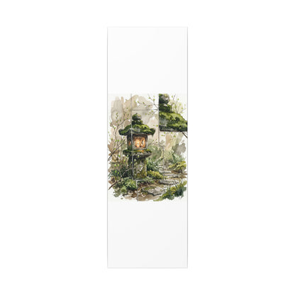 Stone Lantern Watercolor Canvas Art | Elegant Japandi Art