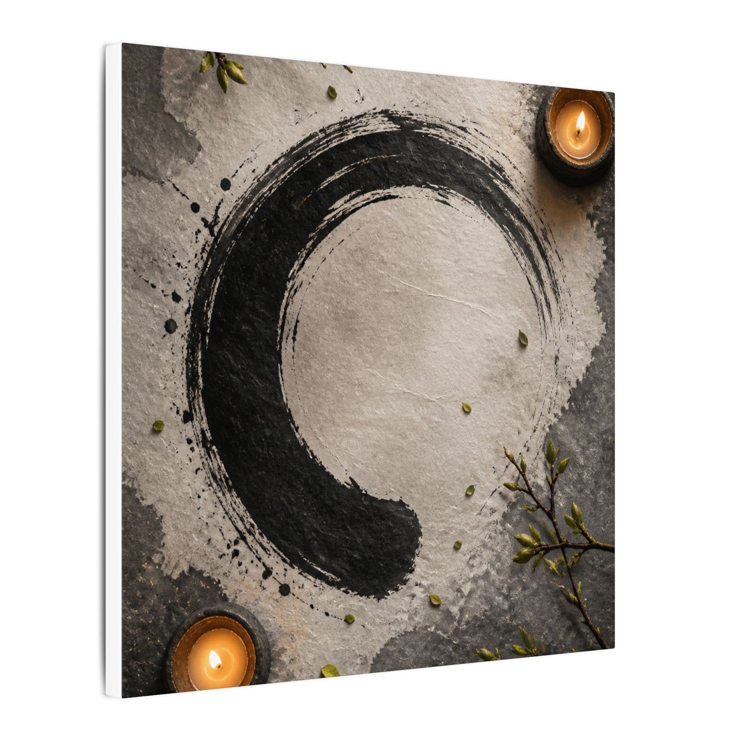 Candlelight Ink Brushstroke Canvas Art - Zen Ma