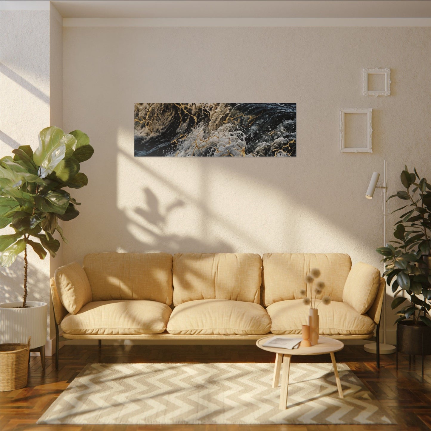 Ocean Wave Winter Canvas Art | Kintsugi Artful Design