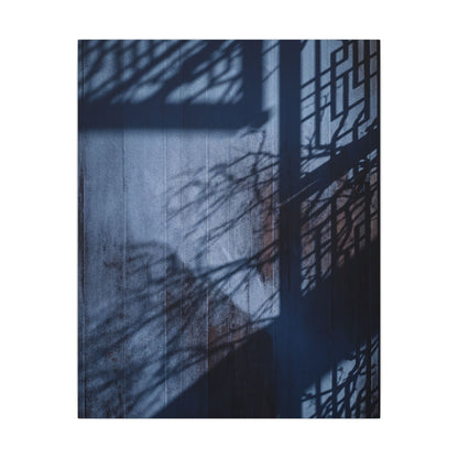 Shadow Play Moody Minimal Canvas Art | Moody Dark Japandi Art