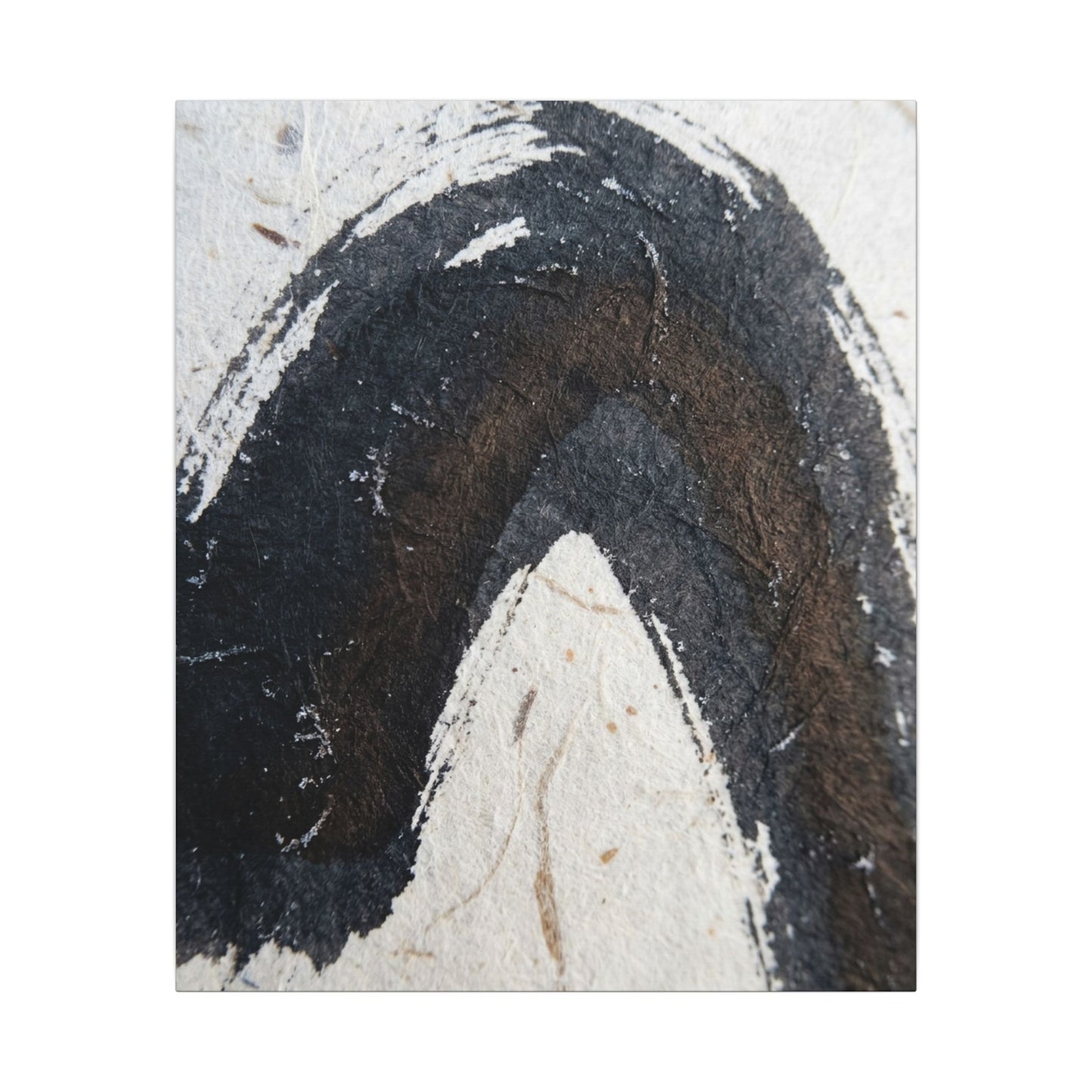 Moody Ink Brushstroke Canvas Art - Moody Minimal Dark Japandi