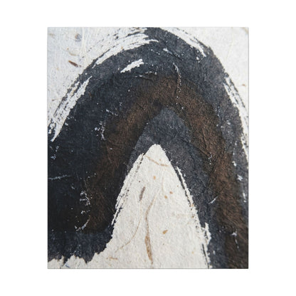 Moody Ink Brushstroke Canvas Art - Moody Minimal Dark Japandi