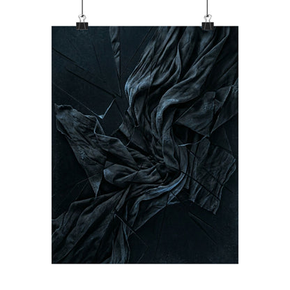 Silk Drape Wall Art Print | Winter Dark Japandi Moody Minimal Art
