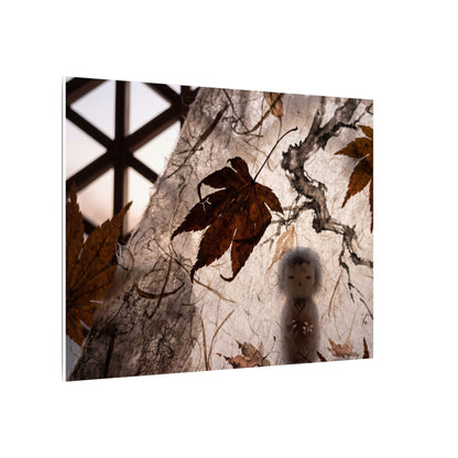 Shoji Screen Autumn Canvas Art | Dark Japandi Atmospheric Design