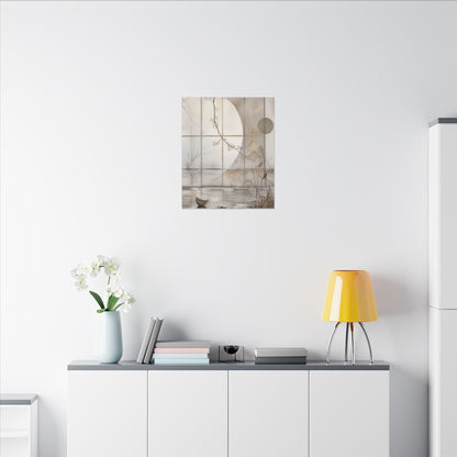 Winter Shoji Screen Japanese Pattern Canvas Art | Elegant Decor