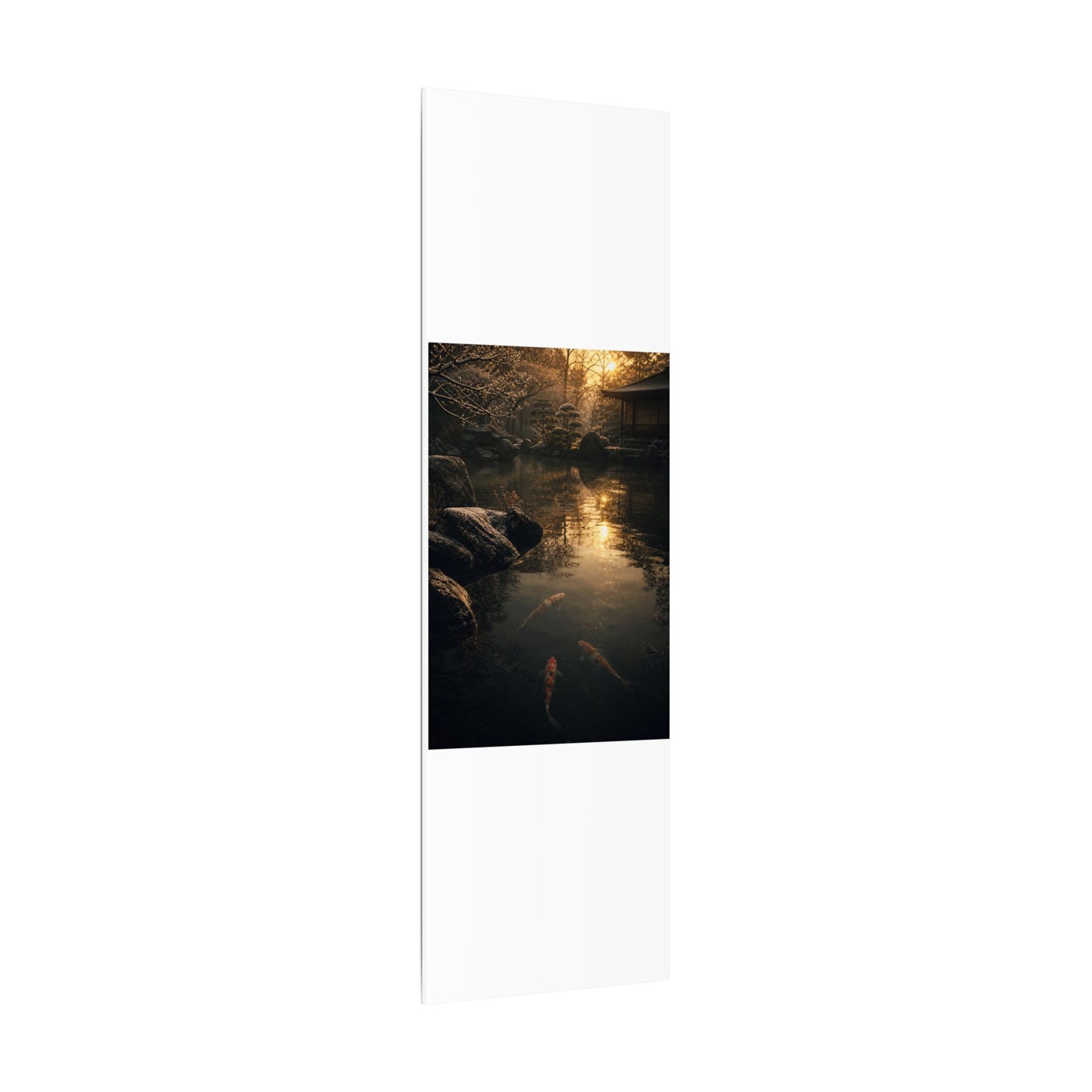 Winter Koi Pond Shadow Zen Canvas Art | Bold Decor