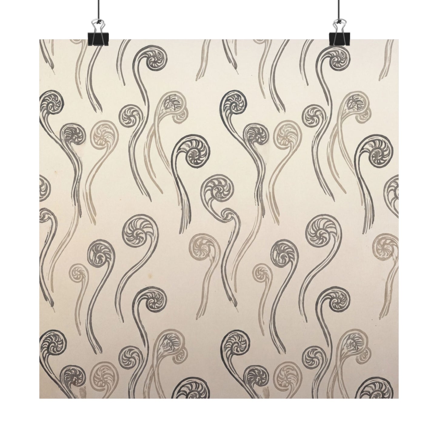 Fern Unfurling Wall Art Print | Summer Japandi Japanese Pattern Art