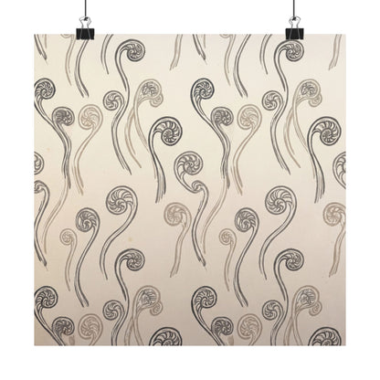 Fern Unfurling Wall Art Print | Summer Japandi Japanese Pattern Art