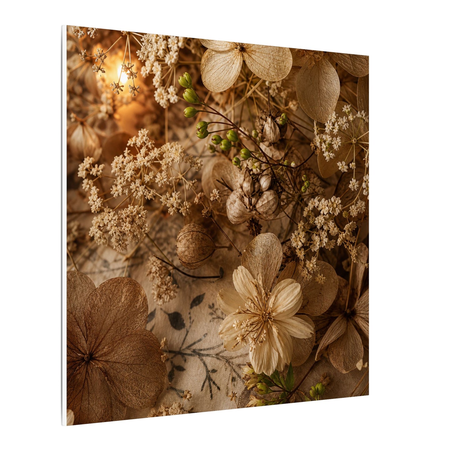 Spring Dried Flowers Japanese Pattern Canvas Art | Earthy Decor